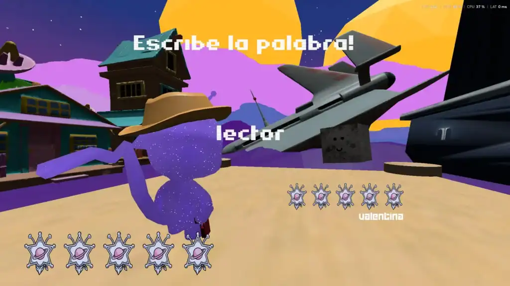 simongbn-Ballad-of-the-writer-batalla-1 Mecánica de combate por mecanografía en tiempo real con el gato vaquero en Ballad of the Writer.