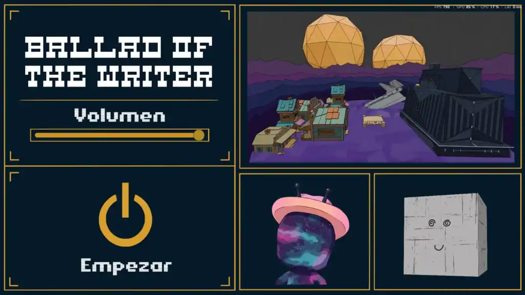 simongbn-Ballad-of-the-writter-menu Interfaz gráfica del menú principal en Ballad of the Writer.