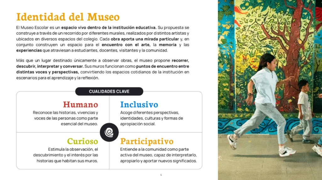 simongbn-hector-abad-2 Documento detallando la identidad del museo como un espacio vivo, con cualidades como humano, inclusivo, curioso y participativo.